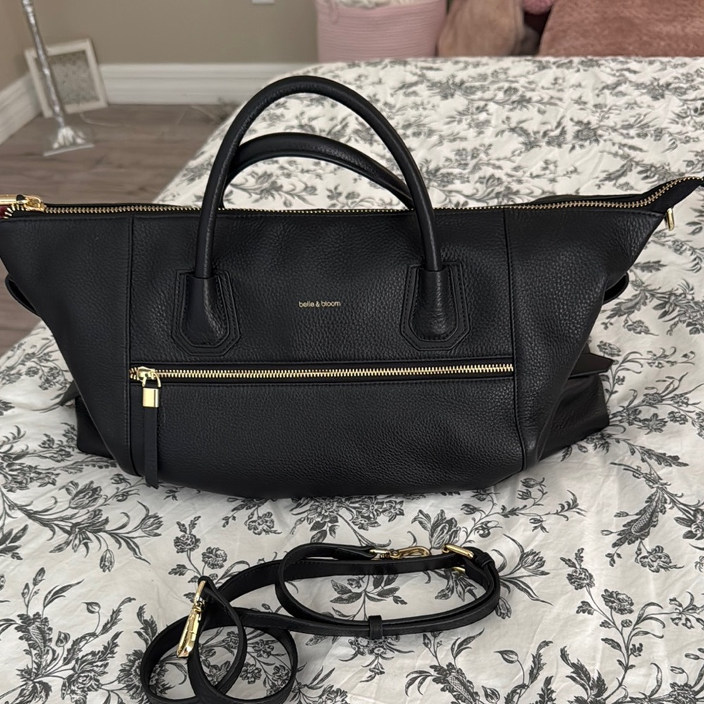 Black Leather Handbag belle and bloom